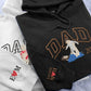 Custom Dad Portrait from Photo Hoodie, Embroidered Sketch Outline Portrait Jumper, Personalized Fathers Day Hoody, Birthday Gift for Grandpa