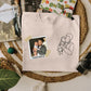 Custom Embroidered Sketch Photo Dad Tshirt, Personalised Outline Portrait from Picture Tee, Dad Birthday Shirt, Fathers Day Gift for Grandpa