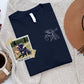 Custom Embroidered Sketch Photo Dad Tshirt, Personalised Outline Portrait from Picture Tee, Dad Birthday Shirt, Fathers Day Gift for Grandpa