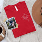 Custom Embroidered Sketch Photo Dad Tshirt, Personalised Outline Portrait from Picture Tee, Dad Birthday Shirt, Fathers Day Gift for Grandpa