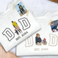 Embroidered Dad Sketch from Photo Sweater, Personalised Picture Drawing Sweatshirt, Custom Dad Est Year Jumper, Father Day Gift, Dad Present