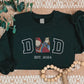 Embroidered Dad Sketch from Photo Sweater, Personalised Picture Drawing Sweatshirt, Custom Dad Est Year Jumper, Father Day Gift, Dad Present