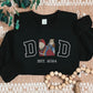 Embroidered Dad Sketch from Photo Sweater, Personalised Picture Drawing Sweatshirt, Custom Dad Est Year Jumper, Father Day Gift, Dad Present
