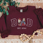 Embroidered Dad Sketch from Photo Sweater, Personalised Picture Drawing Sweatshirt, Custom Dad Est Year Jumper, Father Day Gift, Dad Present