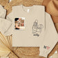 Dad Photo Sketch Embroidered Sweatshirt, Personalized Dad Line Drawing Portrait Jumper, Custom Family Photo Shirt for Dad, Fathers Day Gifts