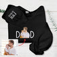 Custom Sketch Embroidered Photo Hoodie, Personalised Faceless Portrait Sketch Hoody, Daddy Matching Birthday Tops , Fathers Day Gift for Dad