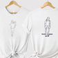 Embroidered Outline Portrait Dad Tshirt, Custom Front/Back Sketch Photo Shirt, Personalised Initial/Quote Matching Shirt, Fathers Day Gifts