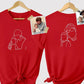 Embroidered Outline Portrait Dad Tshirt, Custom Front/Back Sketch Photo Shirt, Personalised Initial/Quote Matching Shirt, Fathers Day Gifts