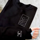 Personalised Dad Embroidered Portrait Photo Sweater, Custom Dad Faceless Sketch Sweatshirt, Kids Name on Sleeve Sweater, Fathers Day Gifts