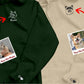 Personalised Pet Sketch Hoody for Couple, Outline Photo Portait Embroidered Sweater, Birthday Matching Jumper, Dog Memorial Remembrance Gift