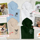 Personalised Pet Sketch Hoody for Couple, Outline Photo Portait Embroidered Sweater, Birthday Matching Jumper, Dog Memorial Remembrance Gift