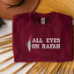 All Eyes On Rafah Embroidered Sweatshirt, Palestine Flag Map Sweater, Palestine Clothing, Prefect Embroidery, Adults Sizes