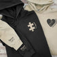 Custom Embroidered Initial Matching Hoodie, Personalised Roman Numeral Date Wife Jumper, GF BF Matching Hoody for Couples, Gift for Partner