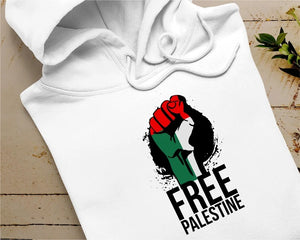 Palestine Hoodie, Palestine Fist Flag Printed Hoody, Palestine Clothing, Adult Sizes Hooded Sweatshirts