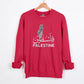 Palestine Keffiyeh Map Jumper, Embroidered Palestine Arabic Calligraphy Name Sweater, Palestine Shirt, Adult Size XS-4XL