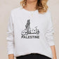 Palestine Keffiyeh Map Jumper, Embroidered Palestine Arabic Calligraphy Name Sweater, Palestine Shirt, Adult Size XS-4XL