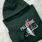 Embroidered Palestine Map Flag Hoodies, Palestine Arabic Calligraphy Name Pullover Jumper, Adults Sizes Unisex Sweater, Palestine Clothing