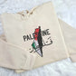 Embroidered Palestine Map Flag Hoodies, Palestine Arabic Calligraphy Name Pullover Jumper, Adults Sizes Unisex Sweater, Palestine Clothing