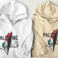 Embroidered Palestine Map Flag Hoodies, Palestine Arabic Calligraphy Name Pullover Jumper, Adults Sizes Unisex Sweater, Palestine Clothing