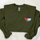 Palestine Flag Heart Sweatshirt, Embroidered Palestine Monogram Heart Sweater, Palestine Crewneck, Unisex Pullover Jumpers