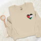 Palestine Flag Heart Sweatshirt, Embroidered Palestine Monogram Heart Sweater, Palestine Crewneck, Unisex Pullover Jumpers