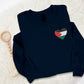 Palestine Flag Heart Sweatshirt, Embroidered Palestine Monogram Heart Sweater, Palestine Crewneck, Unisex Pullover Jumpers