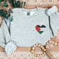 Palestine Flag Heart Sweatshirt, Embroidered Palestine Monogram Heart Sweater, Palestine Crewneck, Unisex Pullover Jumpers