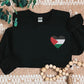 Palestine Flag Heart Sweatshirt, Embroidered Palestine Monogram Heart Sweater, Palestine Crewneck, Unisex Pullover Jumpers