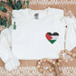 Palestine Flag Heart Sweatshirt, Embroidered Palestine Monogram Heart Sweater, Palestine Crewneck, Unisex Pullover Jumpers