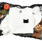 Cute Black Cat Halloween Sweatshirt, Fall Cat Printed Sweatshirt, Vintage Halloween Party Jumper, Spooky Season Shirt, Halloween Clothing