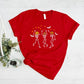 Halloween Pumpkin Skeleton T-Shirt, Vintage Dancing Skeleton Printed Shirt, Skull Fall Matching Tee Shirt, Halloween Night Party Clothing