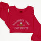 Halloween Town University Sweatshirt, Embroidered Halloween Fall Jumper, Spooky Season Crewneck Sweatshirt, Pumpkin Embroidery Est Outfits