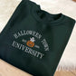 Halloween Town University Sweatshirt, Embroidered Halloween Fall Jumper, Spooky Season Crewneck Sweatshirt, Pumpkin Embroidery Est Outfits