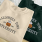 Halloween Town University Sweatshirt, Embroidered Halloween Fall Jumper, Spooky Season Crewneck Sweatshirt, Pumpkin Embroidery Est Outfits