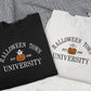 Halloween Town University Sweatshirt, Embroidered Halloween Fall Jumper, Spooky Season Crewneck Sweatshirt, Pumpkin Embroidery Est Outfits
