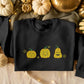 Halloween Trio Pumpkins Sweatshirt, Vintage Halloween Embroidered Sweater, Funny Fall Matching Jumpers, Comfy Halloween Outfits for Adults