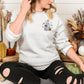 Embroidered Halloween Ghost Sweatshirt, Vintage Fall Ghost Pumpkin Sweater, Halloween Black Cat Jumper, Spooky Season Cat Lovers Clothing