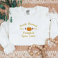 Pumpkin Spice Latte Sweatshirt, Halloween Pumpkin Embroidered Sweater, Vintage Autumn Fall Matching Jumper, Comfy Halloween Adults Outfits