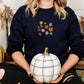 Embroidered Falling Leaves Sweater, Vintage Autumn Fall Sweatshirt, Thanksgiving Crewneck Foliage Jumper, Autumn Season Outfits Gift for Him