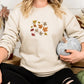 Embroidered Falling Leaves Sweater, Vintage Autumn Fall Sweatshirt, Thanksgiving Crewneck Foliage Jumper, Autumn Season Outfits Gift for Him