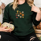 Embroidered Falling Leaves Sweater, Vintage Autumn Fall Sweatshirt, Thanksgiving Crewneck Foliage Jumper, Autumn Season Outfits Gift for Him