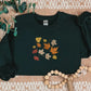 Embroidered Falling Leaves Sweater, Vintage Autumn Fall Sweatshirt, Thanksgiving Crewneck Foliage Jumper, Autumn Season Outfits Gift for Him