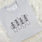 Halloween Dancing Skeletons Sweater, Embroidered Dainty Skull Sweatshirt, Vintage Fall Spooky Season Jumper, Cute Halloween Party Clothing