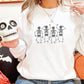 Halloween Dancing Skeletons Sweater, Embroidered Dainty Skull Sweatshirt, Vintage Fall Spooky Season Jumper, Cute Halloween Party Clothing