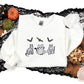 Halloween Ghost Cats Sweatshirt, Embroidered Halloween Bats Sweater, Vintage Fall Spooky Season Jumper, Cute Halloween Party Outfits Gifts