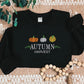 Vintage Autumn Harvest Sweatshirt, Embroidered Halloween Pumpkin Sweater, Fall Thanksgiving Jumper, Halloween Autumn Season Clothing Gifts