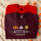Vintage Autumn Harvest Sweatshirt, Embroidered Halloween Pumpkin Sweater, Fall Thanksgiving Jumper, Halloween Autumn Season Clothing Gifts