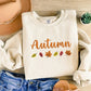 Embroidered Autumn Sweatshirt, Fall Leaves Crewneck Sweatshirt, Vintage Thanksgiving Foliage Jumper, Autumn Season Matching Clothing Gifts