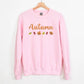Embroidered Autumn Sweatshirt, Fall Leaves Crewneck Sweatshirt, Vintage Thanksgiving Foliage Jumper, Autumn Season Matching Clothing Gifts