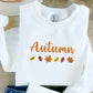 Embroidered Autumn Sweatshirt, Fall Leaves Crewneck Sweatshirt, Vintage Thanksgiving Foliage Jumper, Autumn Season Matching Clothing Gifts